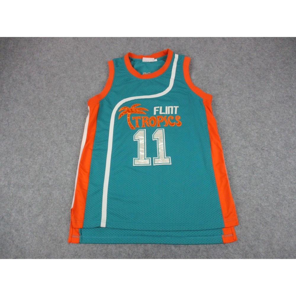 Flint Tropics Basketball Jersey Mens Small Blue Monix Mitchell Ness Semi-Pro